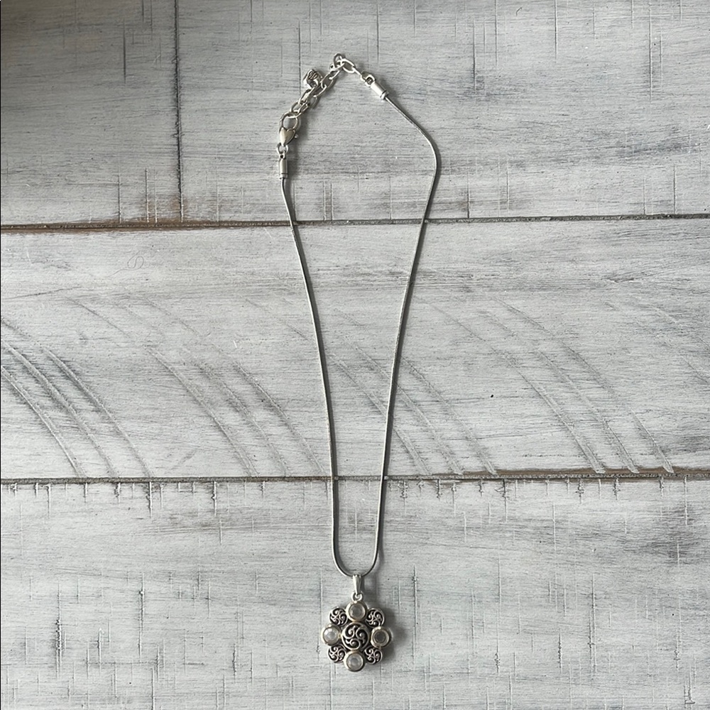 Brighton Silver Floral Pendant Necklace